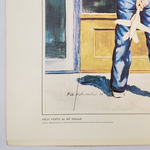 US AIR FORCE Vintage 1979 Government Recruiting Advertising War Art Poster 23x17 - Picture 8 of 12